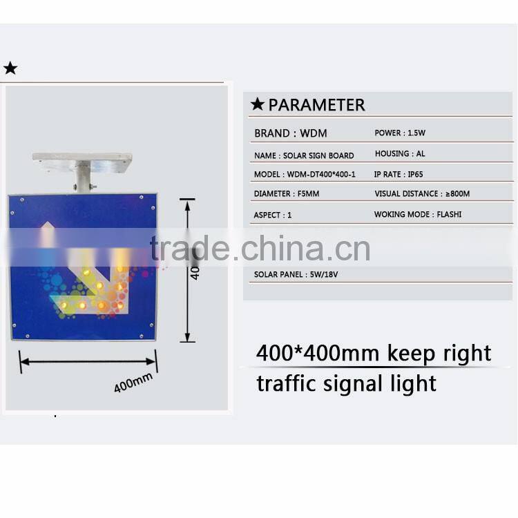 LED Manufacturer Solar Powered Keep Right Sign Road Safety Light Board