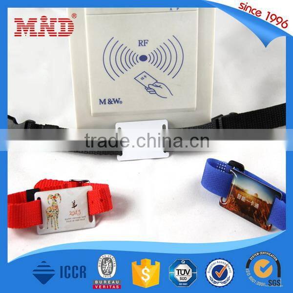MDWW37 Adjustable NFC wristband event and festival use disposable woven nfc bracelet