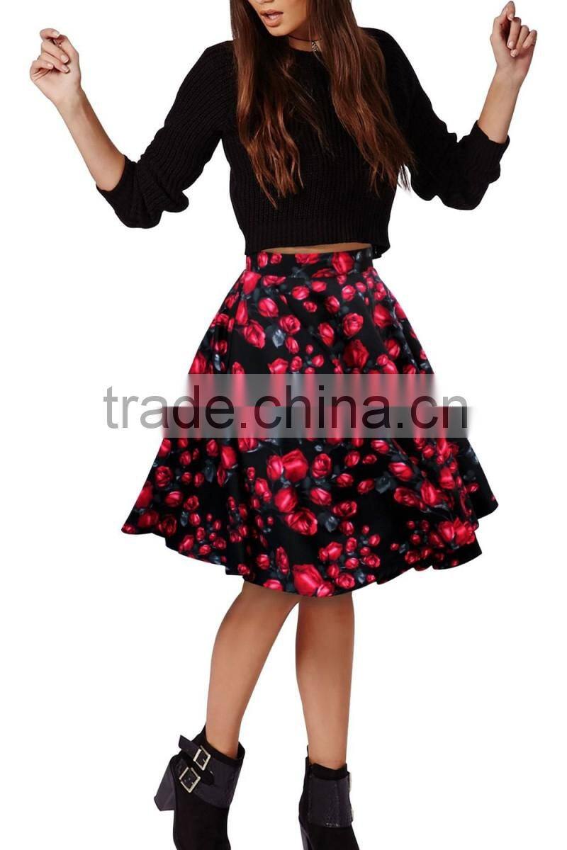 Bonvatt Women Lady Skirt Pleated Retro High Waist Skirt