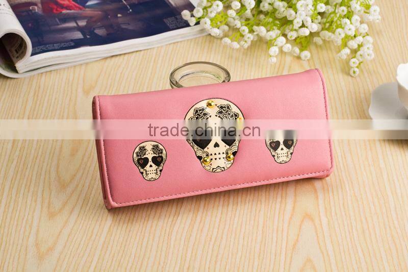 Cheap New Fashion Womens Pu Leather Bag Skull Fashion Handbag Girl Purse Wallet For Sale