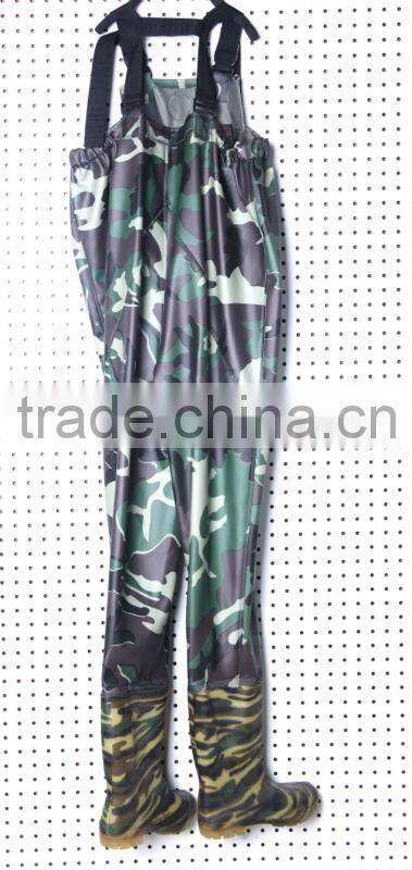 Popular design fashion style durable waterproof pvc tarpaulin fishing chest waders