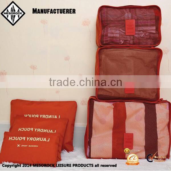 Waterproof 6pcs/set storage or saving extra space while traveling clothes storage mesh bag