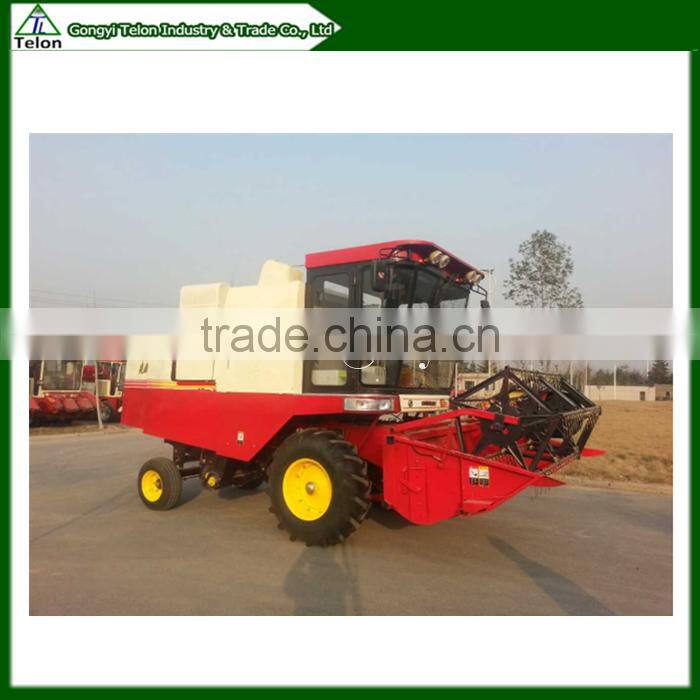 Rubber-tyred small wheat combine harvester machine