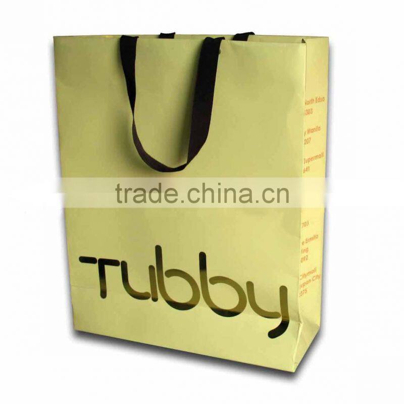 Hot sale paper shopping bag with polyester rope, custom print and design,OEM orders are welcome