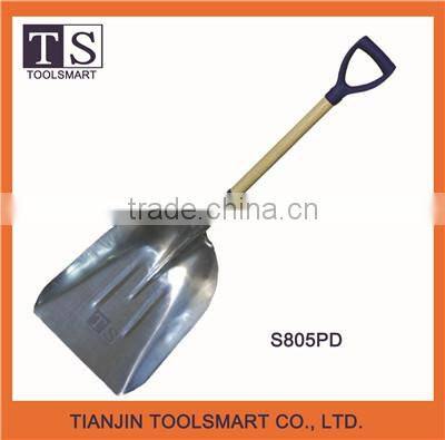 Aluminium snow shovel with long handle