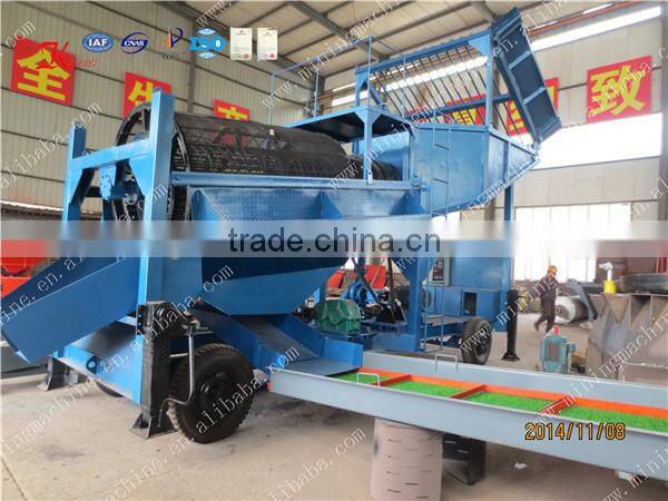 diesel engine Mobile gold trommel mining machine for small miner
