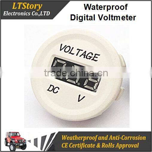 Whole White Car Round Car Digital only Voltmeter