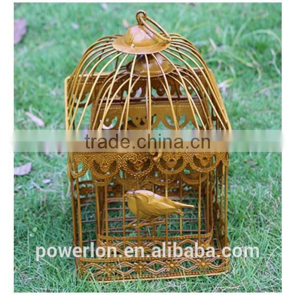 Shabby Golden Metal Handmade Bird Cage
