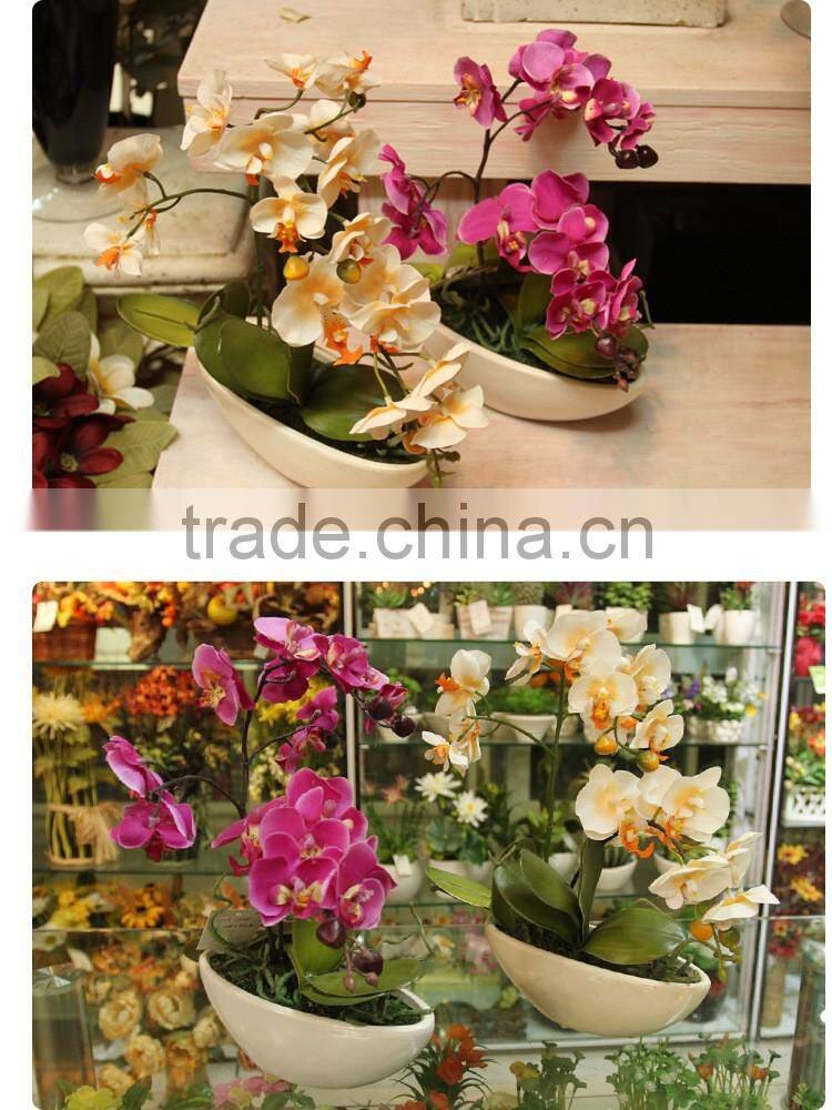 Home table wedding decor silk flowers artificial butterfly orchid bonsai