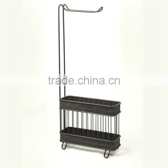 Rectangle Rack, Standing Holder with One Hook, Bronze