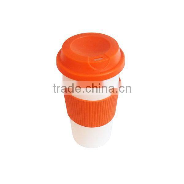 450ml Plastic coffee mug cup with lid