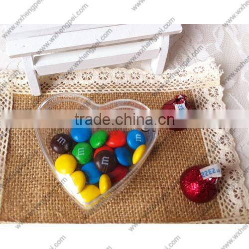 Cleverish portable cute transparent heart plastic storage jewelry wedding box kit