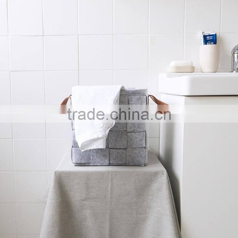 Best selling christmas Handmade Woven Felt Storage Laundry Basket