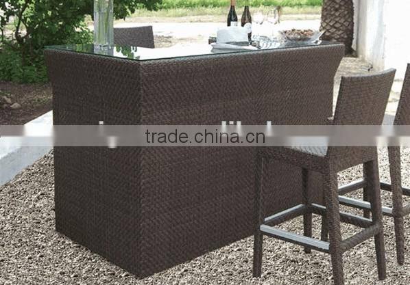 2017 Sigma trade assurance all weather cheap pe rattan curved modern bar furniture