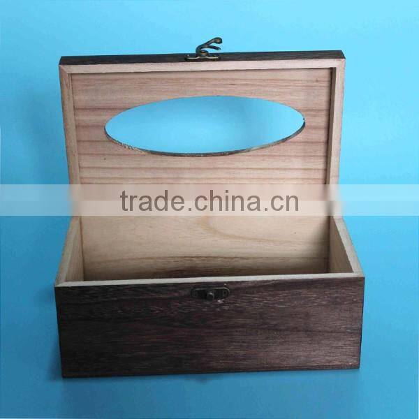 Sycamore Wood Rectangular Wooden Tissue Box, Hotel Home Use Napkin Box