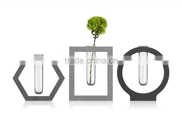 Wholesale Cheap Natural Concrete Cement Tall Decoration Crystal Glass Flower Vase