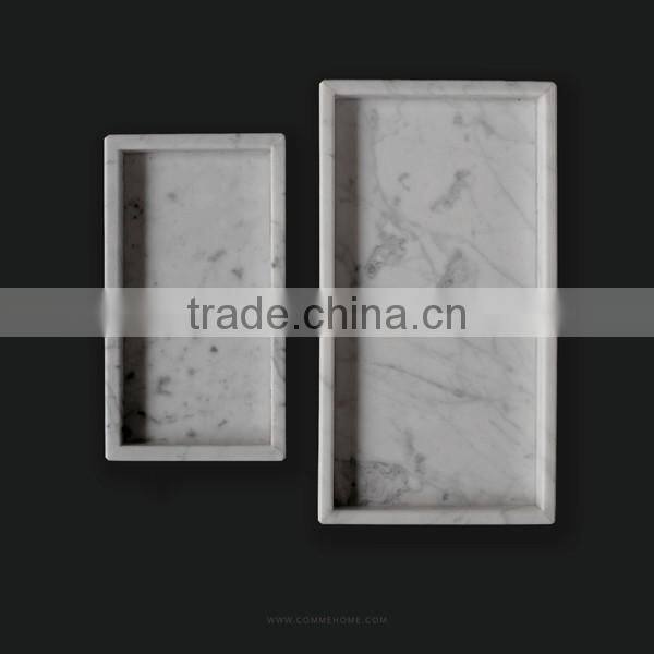 Italy Carrara material white small marble tray