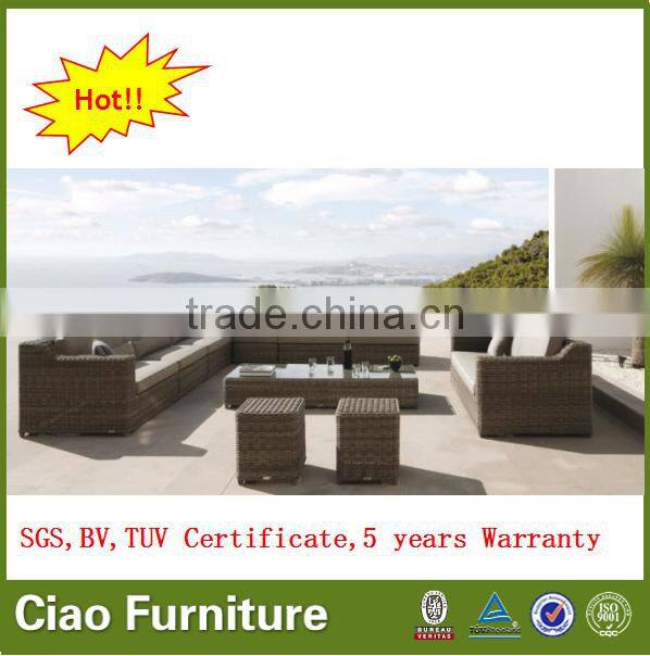 Modern design rattan outdoor furniture wicker sectional sofa set