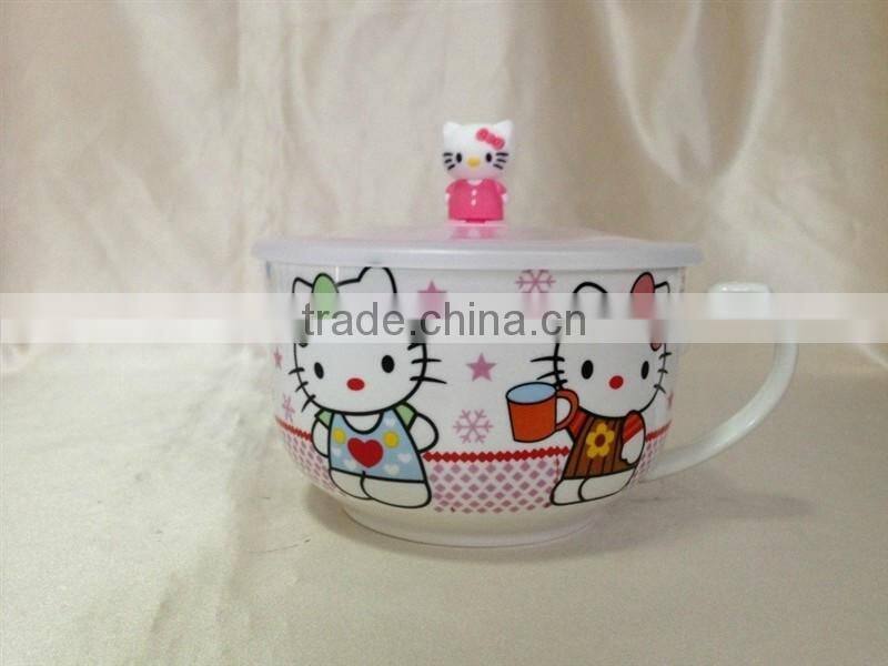 Porcelain&Ceramic Salad Bowl With Handel Plastic Lid