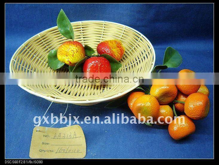 Round rattan iron frame storage food plate