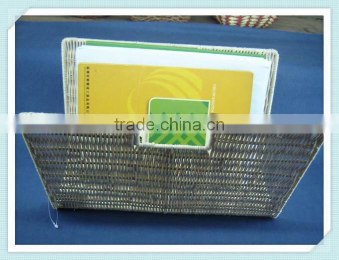 White rattan storage holder