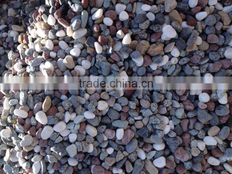 mixed color flat pebble river stone, natural pebble stone