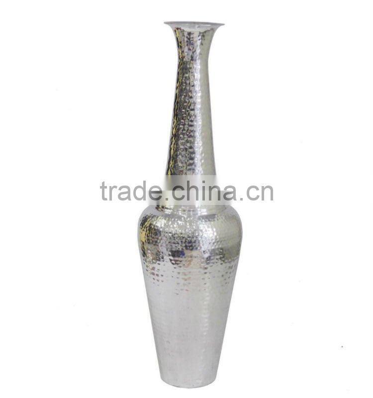 Aluminum Bottle Vase, Polished Vases, Flower Vase in Silver