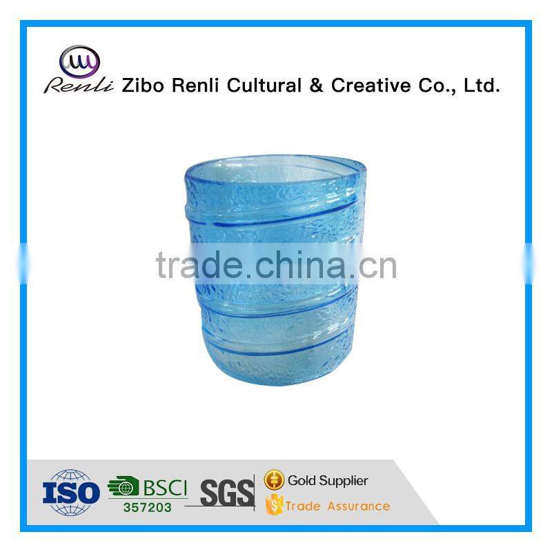 Wholesale Decorative Cylinder Blue Glass Vase Cheap Centerpieces