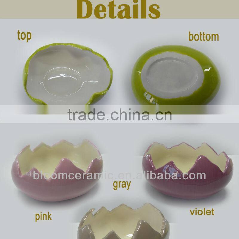 New design egg shape ceramic flower pots