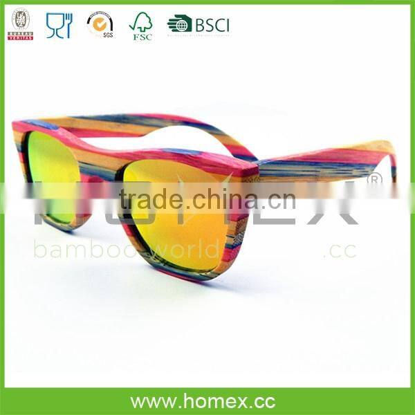 Skateboard Wooden Sunglasses/Fashion Polarized Lens Glasses/Homex_FSC/BSCI Factory