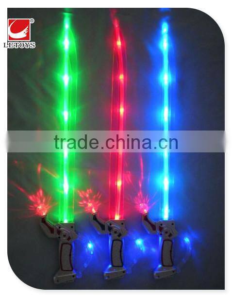 best selling 63 cm plastic weapon toys flashing green light musical sword