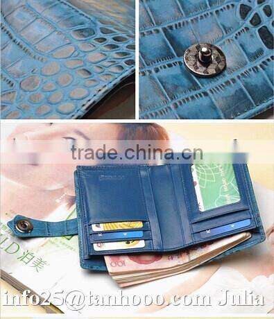 Sexy clip/sexy fashion crocodile leather purse/leather women wallet