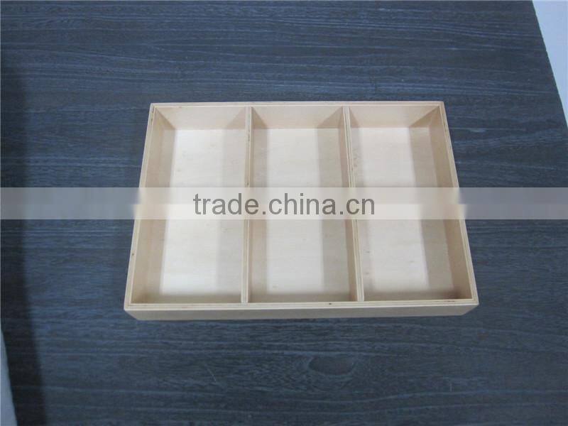 divided solid wood tea box handmade wooden box