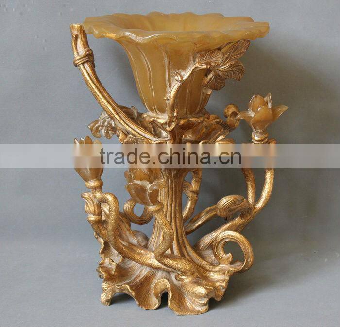 Hand craved polyresin decorative fruit bowl,home decoration