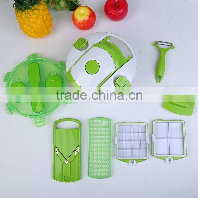 Multifunctional shredder household kitchen assistant 13 piece kitchen tool set round Salad fruit slicer