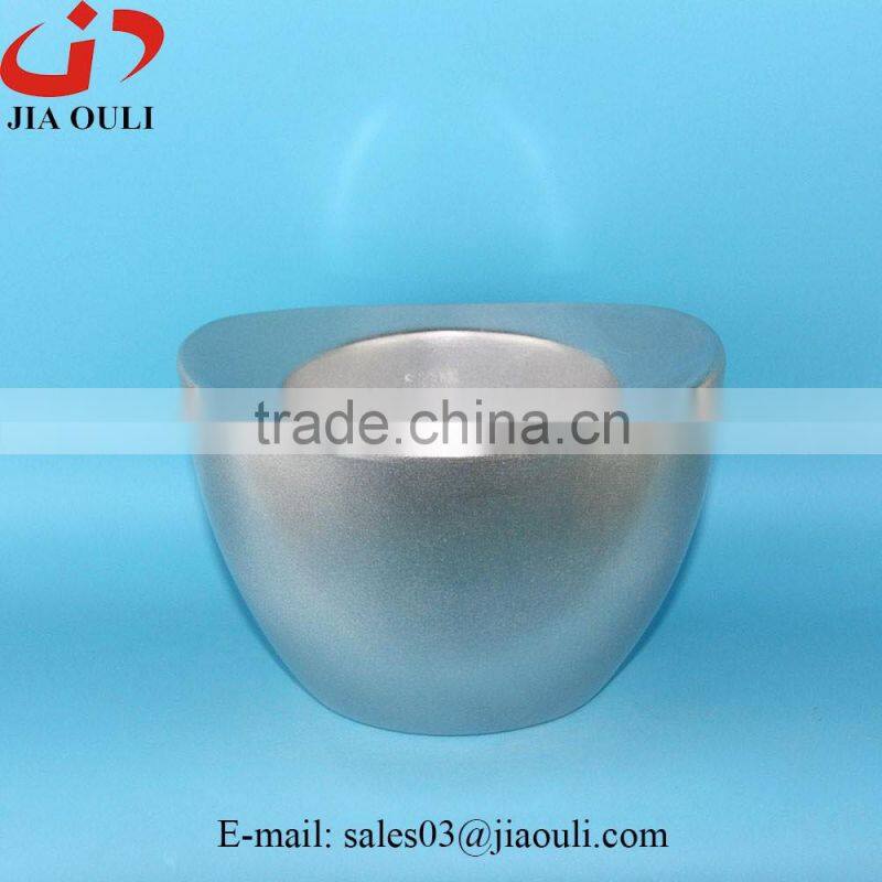 Silver and gold ingot shape planters pots, plant pots