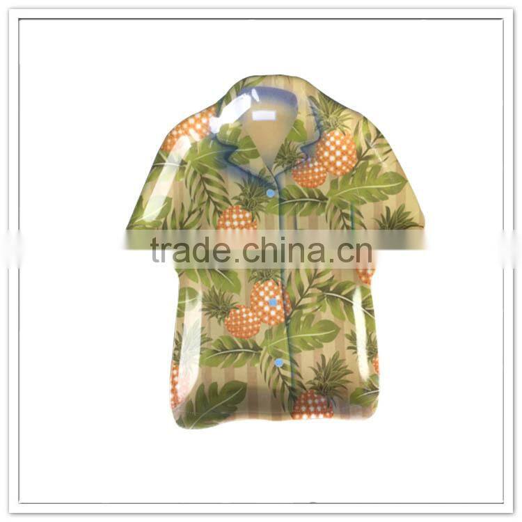 Party used ware pieapple printed creative decoration T- shirt shaped tray