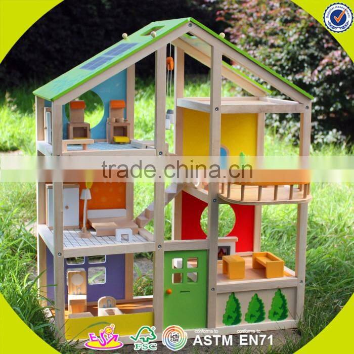2017 New design wooden big doll house children wooden big doll house unique wooden big doll house W06A158