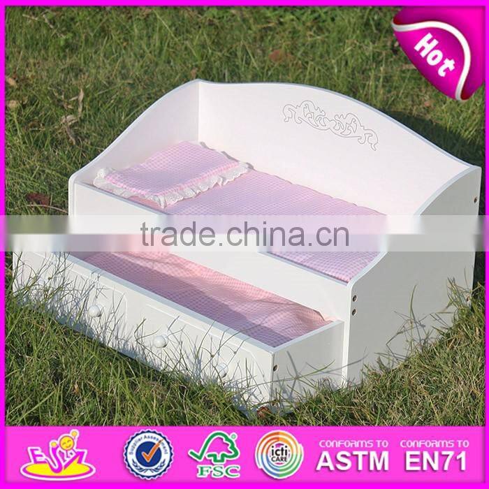 Best design girls toy wooden 18 inch doll furniture with cabinet W06E003