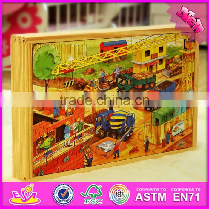 2017 New design pink donkey toy wooden picture puzzle maker W14C248