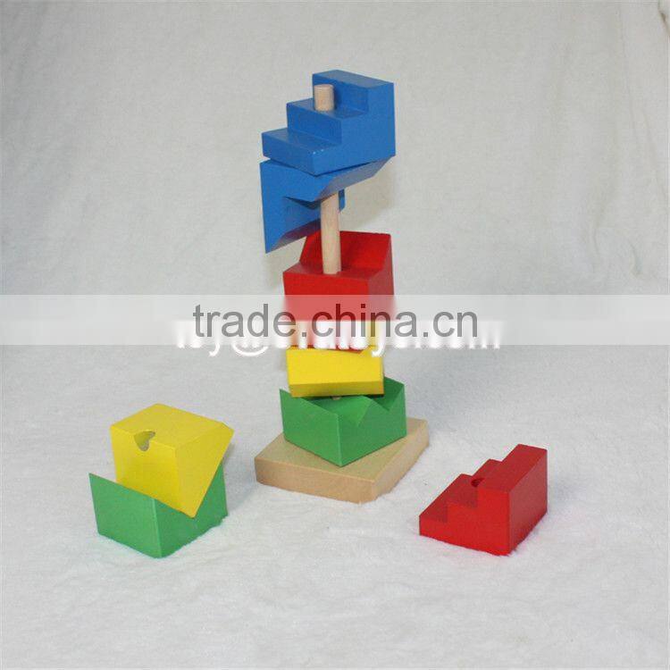 wholesale cheap educational stacking toys wooden children building blocks W13E070