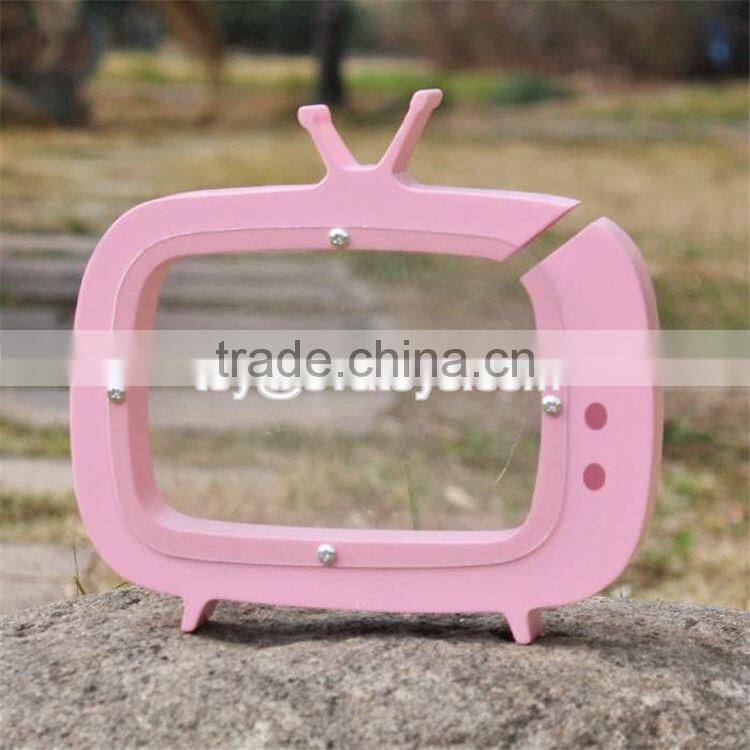 New design TV shape girls lovely wooden coin bank with logo customize W02A253