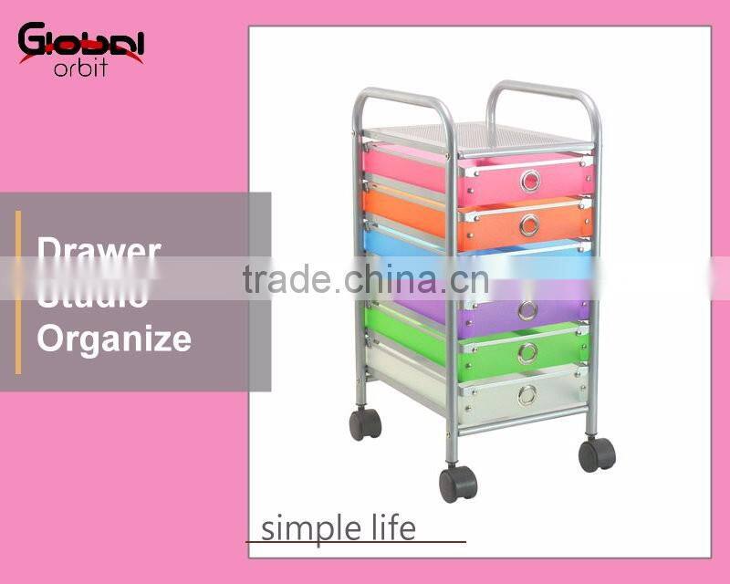 Chrome Plating 3-Tier Storage Container Organizer Trolley With Locking Wheels