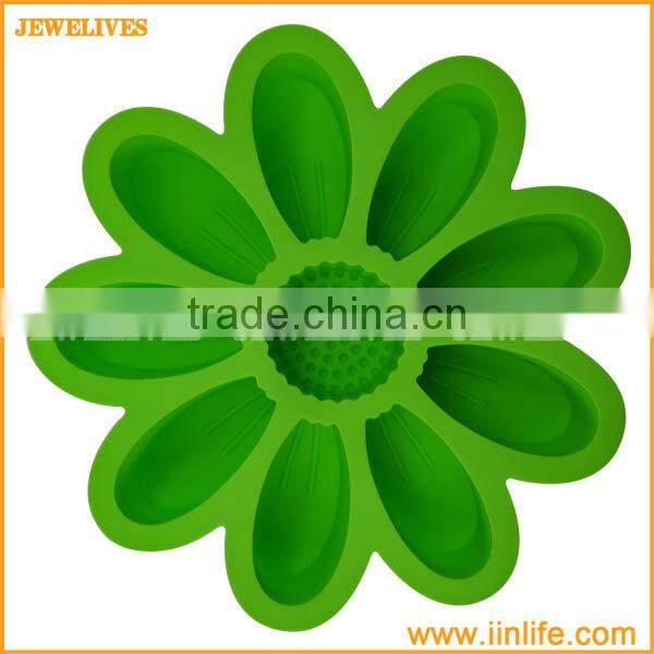 9 cavities sunflower shaped silicone cake mould,silicone storage tray