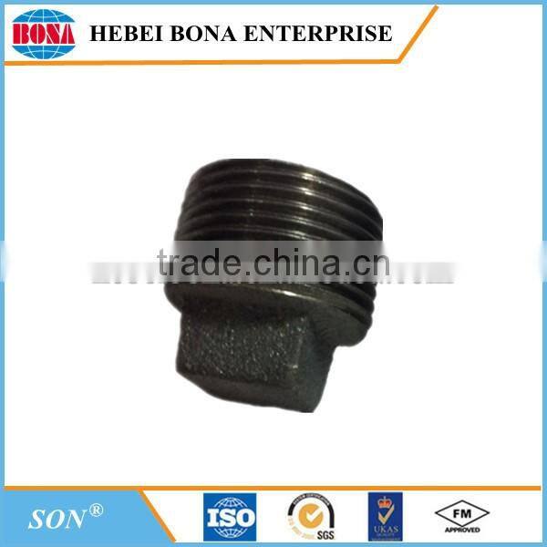 ISO certified malleable cast iron pipe fitting plug
