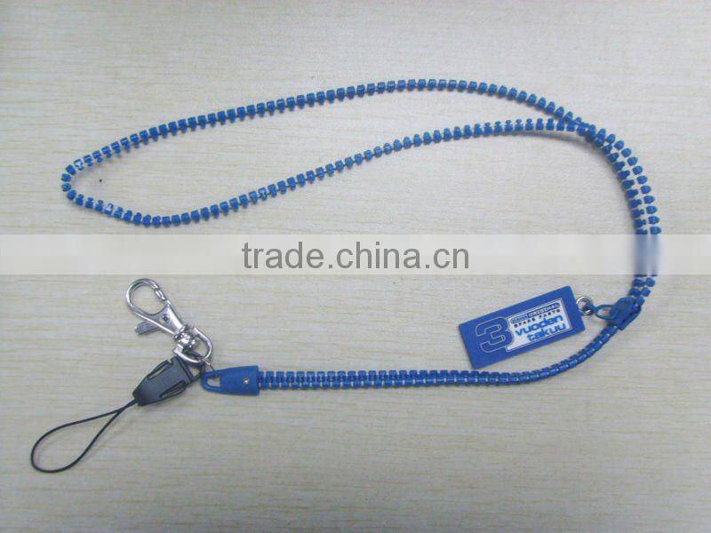 customize special zipper lanyard,fashion zipper lanyard