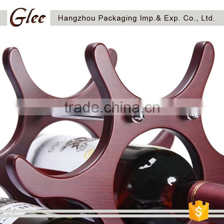 Luxurious fashion latest style round handmade wooden wine rack
