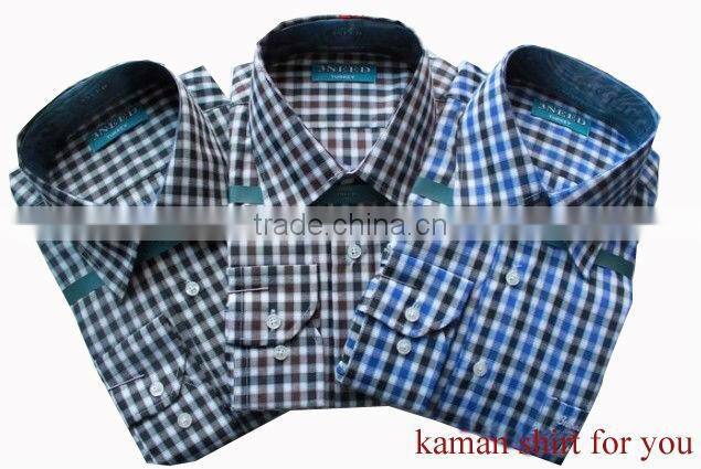 Fashion Cotton checks shirts casual dress shirts for man