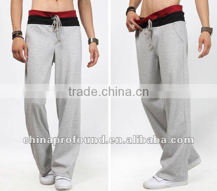 Custom latest design casual sweat pants fabric cotton mens sports track pants