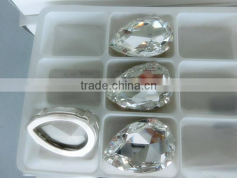 sew on rhinestones in metal claw for wedding dress